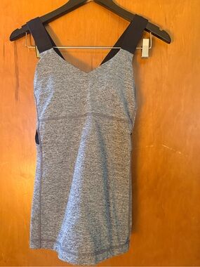 Lululemon Gray Athletic Tank with Black Straps